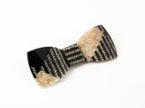 black and white checkered bow tie on a white background
