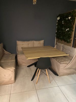 a couch and a table in a living room