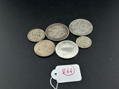 Lot de pièces en argent comprenant : - - 10 francs turin 193…