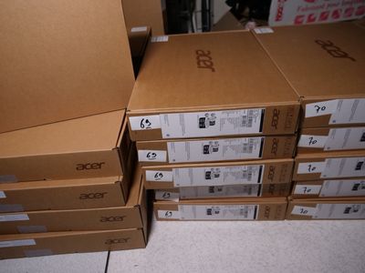 several boxes stacked on top of each other on the floor