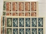 a picture of a collection of stamps on a table