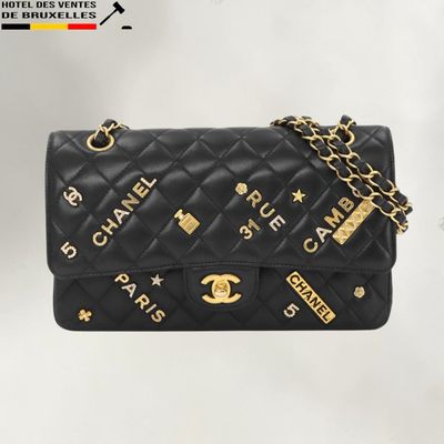 chanel black quilted lambskin flap bag