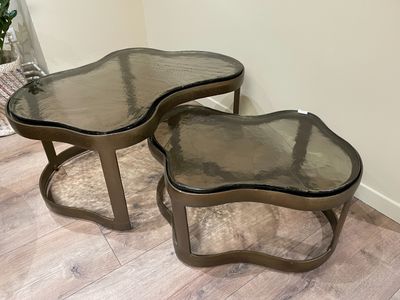 1 table basse « fairfield » set de 2 brass antique