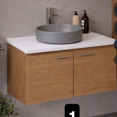 Meuble pour salle de bain de 100 cm avec vasque.