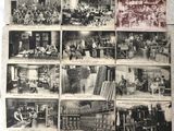 an old black and white photo of a group of people working in a factory