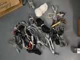 a lot of wires that are laying on the floor