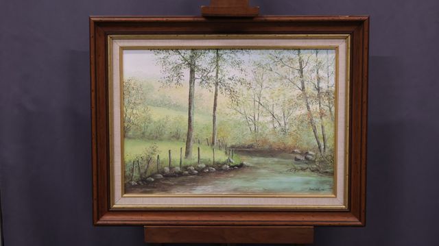 Jean Louis PETIT (XXème) « Bord de la Rivière ». Huile sur toile....