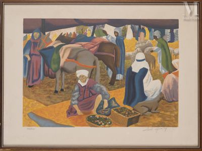 Claude CHEVALLEY (1944-) Marché arabe - Photo 1