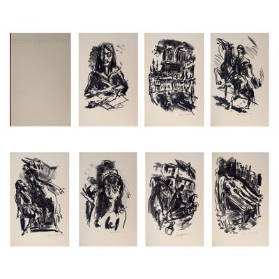 une série de six dessins en noir et blanc représentant des personnes dans différentes poses