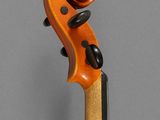 an old violin with a long neck and a wooden stick