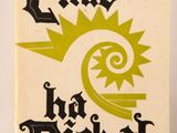 un vieux livre sur lequel figurent un soleil jaune et des lettres noires