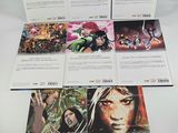 the complete set of the marvel universe trading cards are on display