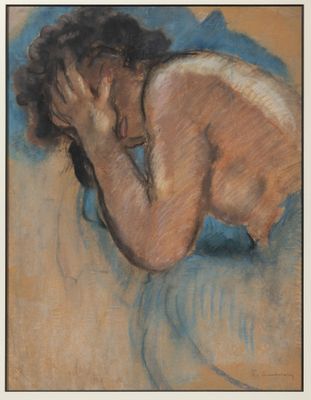 l'image d'un tableau représentant une femme allongée sur un lit