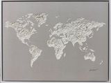 map of the world in grey and white on a grey background
