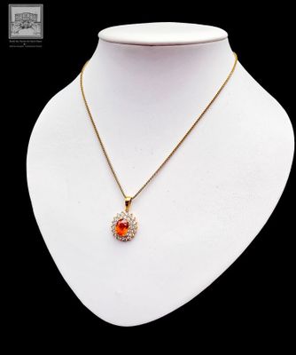 a close up of a necklace on a mannequin mannequin