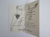 a card with a drawing of a nude woman on it