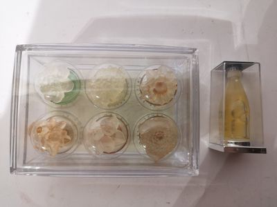 une boîte de nourriture posée sur une table
