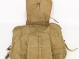 an old tan bag with a zipper on the inside