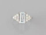 une bague aigue-marine et diamant