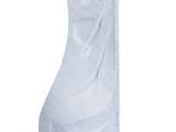 a white marble sculpture of a shoe on a white surface