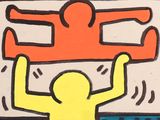 an image of a drawing of a person holding a large object above their head