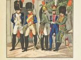 a drawing of a group of men in uniforms