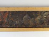 painting of a group of horses in a wooden frame on a wall