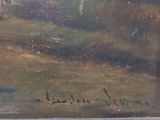 an image of a painting of a man riding a horse in a field