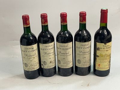 5 bouteilles 4 bouteilles Château HAUT CLOQUET 1986 Pomerol …