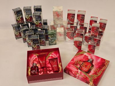 a lot of different items in a box on a table
