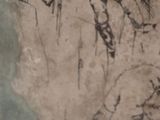 a drawing on the wall of a bathroom with a toilet