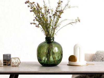 Lot DE 23 Vases Verre Recycle D32cm H35cm Vert