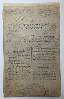 a piece of paper with writing on it sitting on a table
