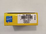a close up of a yellow box with a barcode on it