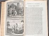 an open book with pictures of people on it