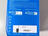 the back of a blue box with a white sticker on it