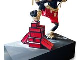 mickey mouse figurine on display on a white background