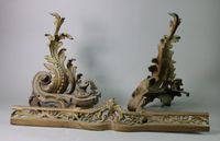 Partie de garniture de cheminée en bronze doré dans le goût … (photo 2)