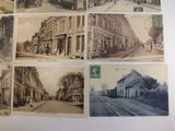 several old postcards of old photos of a street and buildings