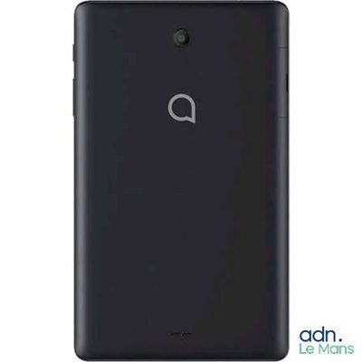l'arrière d'un smartphone noir arborant le logo « q »