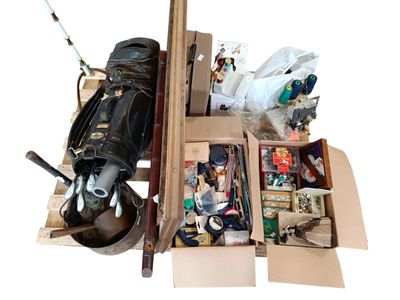 a box of assorted items sitting on a table