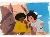 an image of a painting of a boy and a girl standing next to each other