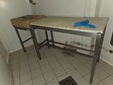 a table with a blue star on it in a kitchen