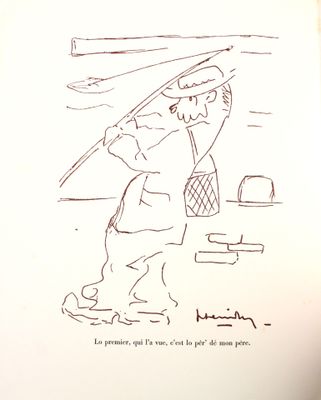 dessin représentant un homme tenant une batte de baseball au milieu d'un terrain de baseball