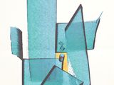 drawing of a blue box with a hole in the middle of it