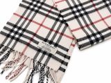 the classic check cashmere scarf in black and white