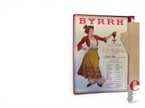a poster of a woman holding a glass of wine on the wall