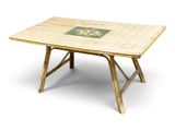 rectangular bamboo dining table with tile top