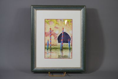 Arnaud de Mezerac. Né en 1952. Aquarelle "Venise" signée en …