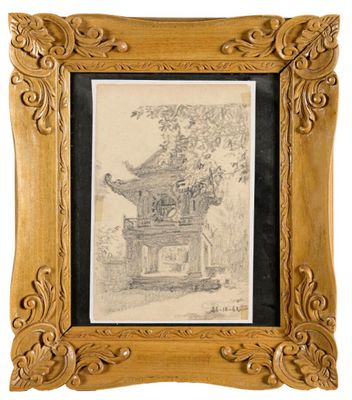 NGYM (Trân Quang Trân) (1900-1969) : "Porte du Temple de la …